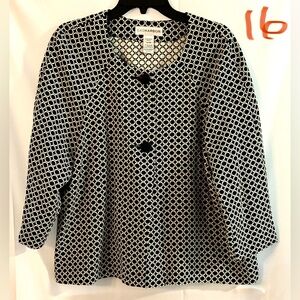 Sag Harbor Monochrome Circle Pattern Jacket